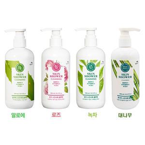 스킨샤워 알로에,로즈,녹차,대나무 클렌징 500ml