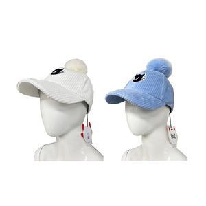 왁 WAAC 골프 여성 코듀로이 방울모자 화이트 블루