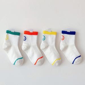 네온 양말 메쉬 스마일 여름 set 키즈 4개 아동 목 삭스 유아