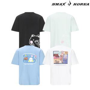 스맥스코리아 코튼라이크 티셔츠 반팔 세미 오버핏 남녀공용