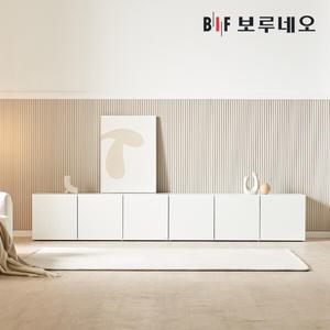 [착불]보루네오 애드 수납장 2400 A세트 슬림 1단 거실 미니 베란다 다용도