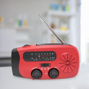 LED 조명이 장착된 휴대용 전화 충전기 핸드 크랭크 날씨 라디오 USB 및 야외 생존  광 발전 다기능