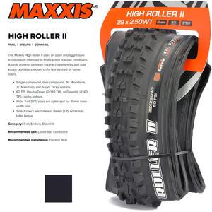 MAXXIS HIGH ROLLER MTB 자전거 타이어 튜브리스 29x2.50 29x2.30 27.5x2.50 27.5x2.40 RIMS 29 27.5 산악 자전거 타이어 액세서리