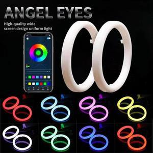 2개 LED 천사 눈 코 튼 조명 차례 신호 12V 24V RGB DRL 헤일로 링 APP 블루투스 자동차 스쿠터 헤드 라이