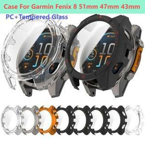 가민피닉스 유리 케이스 풀 커버 스크린 보호대 하드 PC 하이 Fenix8 Solar Garmin Fenix 8 43mm 47mm 51mm