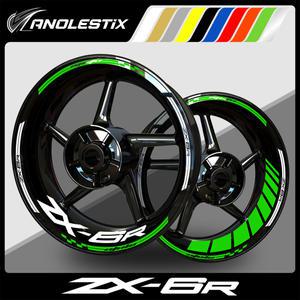 ZX-6R ZX6R 용 AnoleStix 반사 오토바이 휠 스티커 허브 데칼 림 스트라이프 테이프