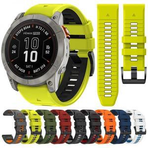가민피닉스 퀵핏 투톤 실리콘 스트랩 Garmin Fenix E 8 7X 7 6 6X Epix Pro Gen 2 Tactix 시계 밴드 26mm 2