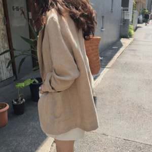 캐주얼 여자 린넨자켓 여름아우터 롤업자켓 자켓