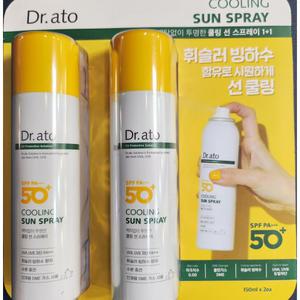 닥터아토 쿨링 선스프레이 SPF 50+ PA+++150ml x 2개입/선크림/자외선차단제/백탁없는/선스프레이/피부보호