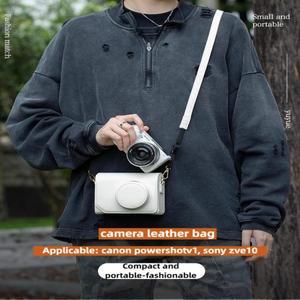소니호환 호환호환 ZVE10 가죽 케이스용 카메라 가방 캐논 호환 V1 풀 베이스 PowerShot 소형 숄더백