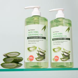 리얼 네이처 알로에베라 수딩젤 1000ml 2개 / 리얼 네이처 대용량 끈적임없는 수분크림 진정 보습