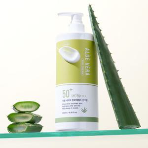 리얼 네이처 알로에베라 선크림 500ml SPF50+ PA++++ 3중기능성 / 대용량 알로에베라 선크림