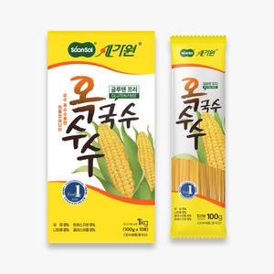 순솔가원 100% 옥수수국수 1kg (100g x 10봉) 1박스 글루텐프리 고단백질 제로슈가 옥수수면