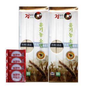 삼화제분 정담은 유기농 소면 400g 2팩 비빔국수 비빔장 50g 8개