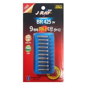 제이레이 BR425 3v 전지 10개입 덕용 벌크 바다낚시 전자찌 구멍찌 밧데리 배터리 425전지