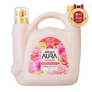 [엘지생활건강]샤프란 아우라 섬유유연제 5.5L 용기 피오니블러썸