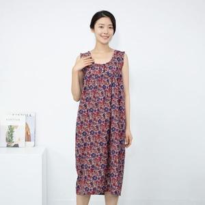 [하프클럽/]엄마옷 면 나시 잔꽃 원피스 홈웨어 HO306137 마담/미시옷/중년여