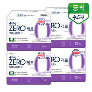 깨끗한나라 순수한면 제로(ZERO) 오버나이트 12개 x 4팩