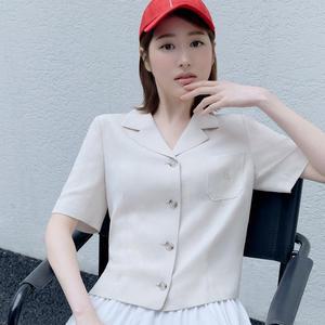 [케네스레이디](대구신세계)이삭크 로고 자수 포인트 셔츠 (장다아 착용) EWSTOE4800