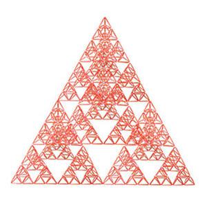 4D프레임 시에르핀스키 피라미드 정삼각 4단계(구성: 2단계 16ea) 빨대모형 단체 그룹 활동 학교 DIY