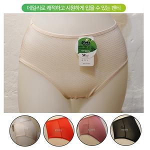 RUBY CLUB 인견 메쉬 팬티 P5011 (풍기인견 감싸네)-블랙