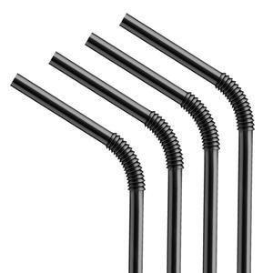 7mm 25cm 주름빨대 개별포장 검정 1봉 500개