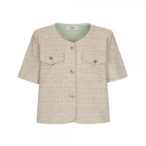 [르샵] 라운드넥 더블 포켓 트위드 반팔 자켓 SO5JK796_P363661286