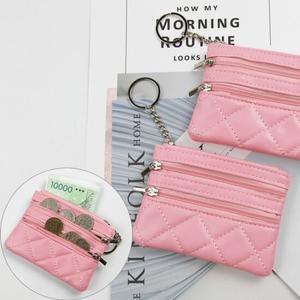 여행 3포켓 동전 파우치 소품 보관 주머니 핑크 1P