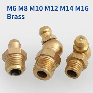 M6 M10 황동 그리스 저크 니플 구리 오일 입 나사 스트레이트 45 90도 범용 조인트 건 노즐