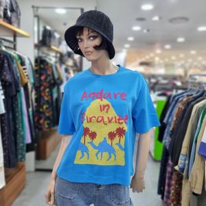 베네통/애플아울렛/컬러자수 레터링 루즈핏 티셔츠/ BATSB1531