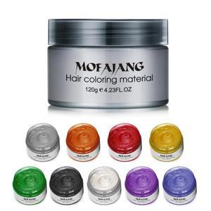 Mofajang 컬러 헤어 왁스 염색 스타일링 포마드 실버 할머니 그레이 일회용 천연 스트롱 젤 크림 여성
