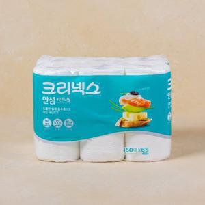 크리넥스 안심 클래식 키친타올 150매*6롤