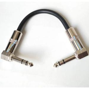 rca케이블 호환 짧은 이중 직각 TRS 6.35mm 수-수 오디오 케이블 라인 90 도 엘보 코드 와이어 15cm