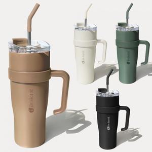 대용량 1리터 빨대 1200ml 스텐컵 진공 304 텀블러 스테인리스컵 휴 차량용