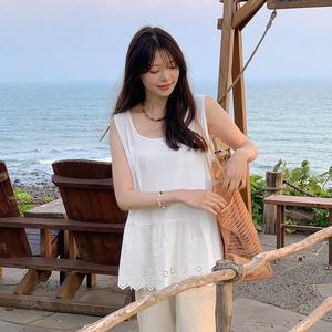 [공구우먼] 롤리 펀칭 레이스 레이어드 나시 81853 빅사이즈 여성의류
