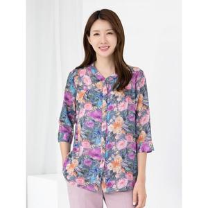 [모슬린]엄마옷 라운드 플라워 7부 블라우스 BL505114 마담 미시 중년여성 빅사이즈 할.._P395065846