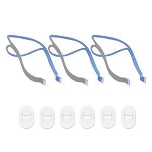 ResMed Airfit P10 비강 베개 CPAP 마스크 스트랩 교체 헤드기어 6 개의 조정 클립 포함 3 개