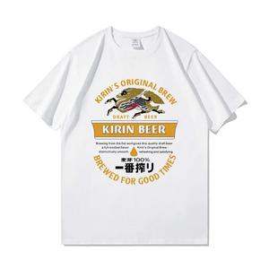 3XL 4XL 5XL 6XL 7XL 8XL 9XL 티 셔츠 빅사이즈 남성과 여성 일본 기린 맥주 티셔츠 여름 시리즈 복고풍 다