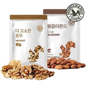 [산과들에]24년산 햇 견과 1/4태호두400g+볶음아몬드400g