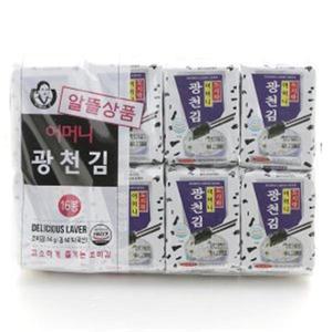 광천어머니김 알뜰 16단 도시락김 4g X 16봉 2개입 전장김 식탁김 돌자반 김밥김 김자반