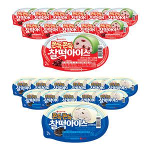 [롯데백화점]디씽컴퍼니 롯데 찰떡 아이스 통팥 12개+ 쿠키앤크림 12개