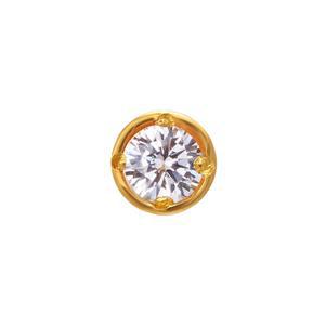 갤러리아 여자 순금 한쪽 침 귀걸이 베젤 화이트 24K 0.38g