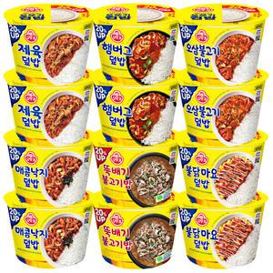 오뚜기 컵밥 각 2개 총 12개 (제육+햄버그+오삼불고기+매콤낙지+뚝배기불고기+불닭마요)