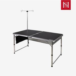 노마드 더블랙 휴대용 접이식 랜턴걸이 테이블 높이조절가능 120x60cm 캠핑테이블
