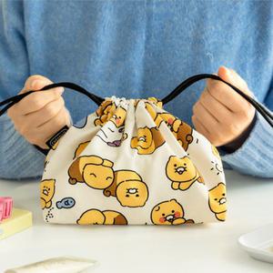 춘식이 오디너리 패턴 스트링파우치 면 복조리 복주머니 화장품 이너백 미니 생리대 여행용