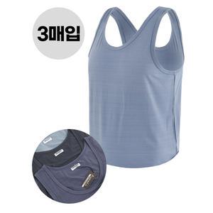 트라이 남자 런닝셔츠 메리야스 민소매런닝 인견 유색 칼라 여름 런닝 3매