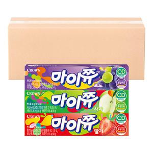 크라운 마이쮸 스틱 44g 3종 세트 (총 90개 / 딸기 30개+포도 30개+사과 30개)
