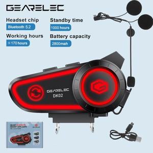 오토바이 라이트 GEARELEC DK02 오토바이 헬멧 헤드셋 스테레오 블루투스 핸즈프리 통화 IPX7 방수 2800mAh