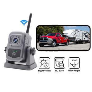 5G 와이파이 충전식 후방 카메라 150   상용 트럭 트레일러용 광각 야간 투시경 자기 무선 백업 모니터