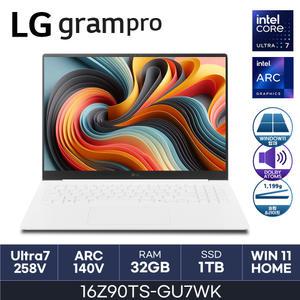 LG 그램 프로16  16Z90TS-GU7WK 코어울트라7 WQXGA PD충전 32GB 1TB Win11Home HMC
